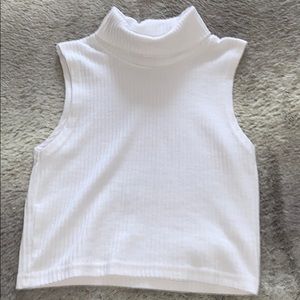 Cropped turtleneck tank